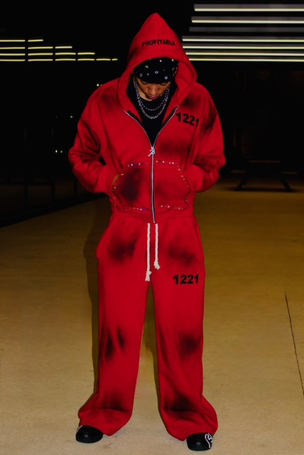 1221 Rhinestone Unisex Sweatsuit Set